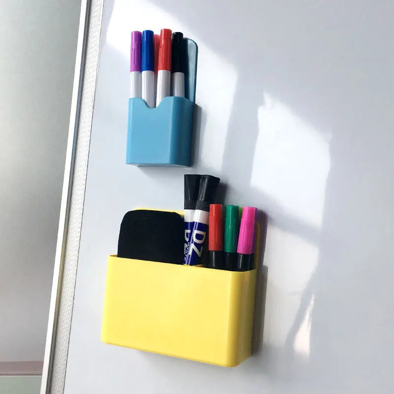 Magnetic pen and marker holder on whiteboard