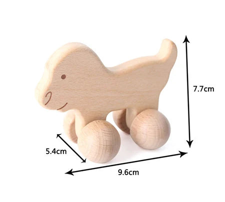 Wooden Cartoon Van Baby Toy