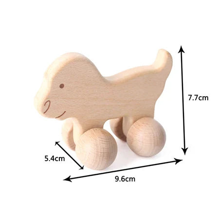 Wooden Cartoon Van Baby Toy