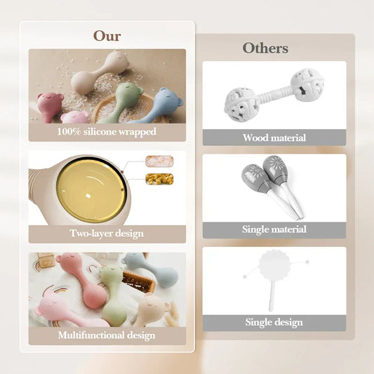 Silicone Bear Rattle Teether