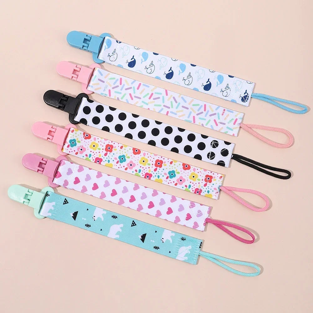 Colorful cartoon pacifier clip chain for babies