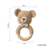 Crochet Bear Rattle Teether Toy