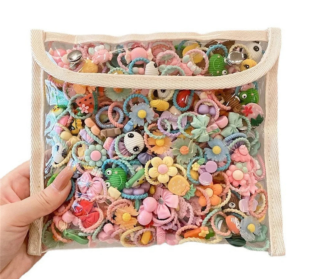Cartoon-themed hair bands for kids in vibrant colors