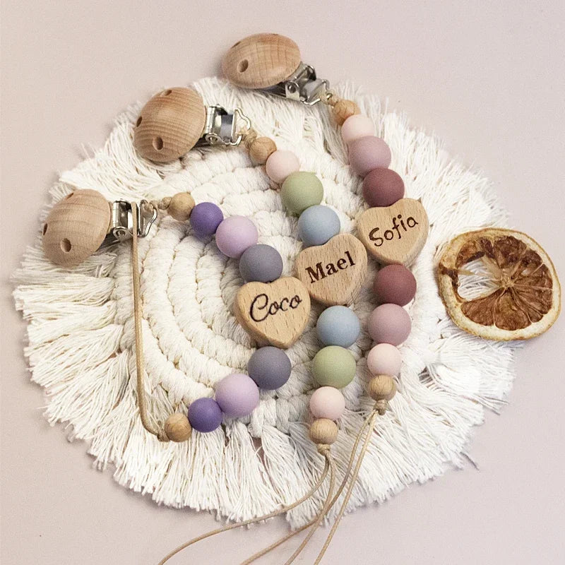 Stylish and safe custom name pacifier chain for infants