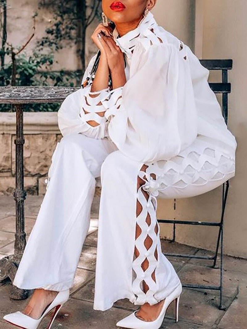 Sexy Hollow-Out 2-Piece Autumn Set