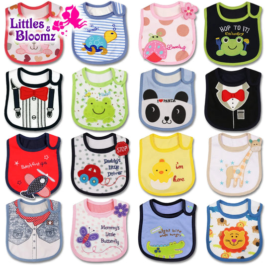 Soft cotton bib set by Littles and Bloomz