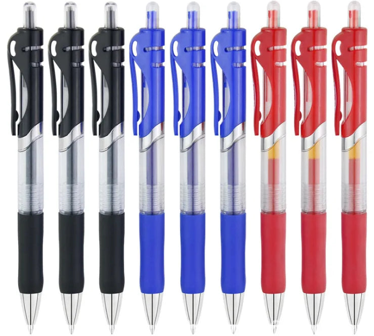 Retractable gel pens set for smooth writing
