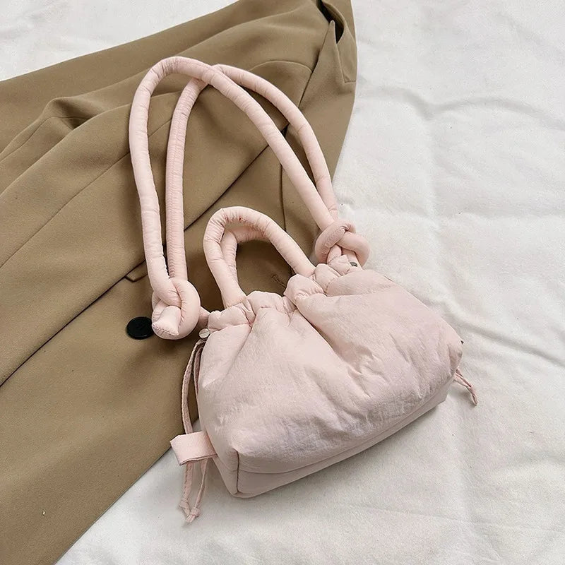 Soft Dacron Crossbody Bag Mini Tote | Fabric Shoulder Bag