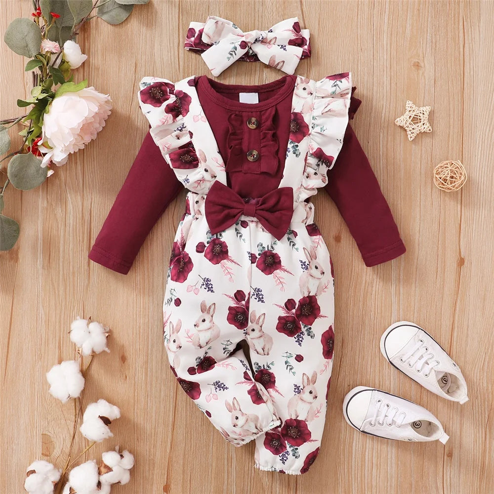Festive red baby outfit for girls