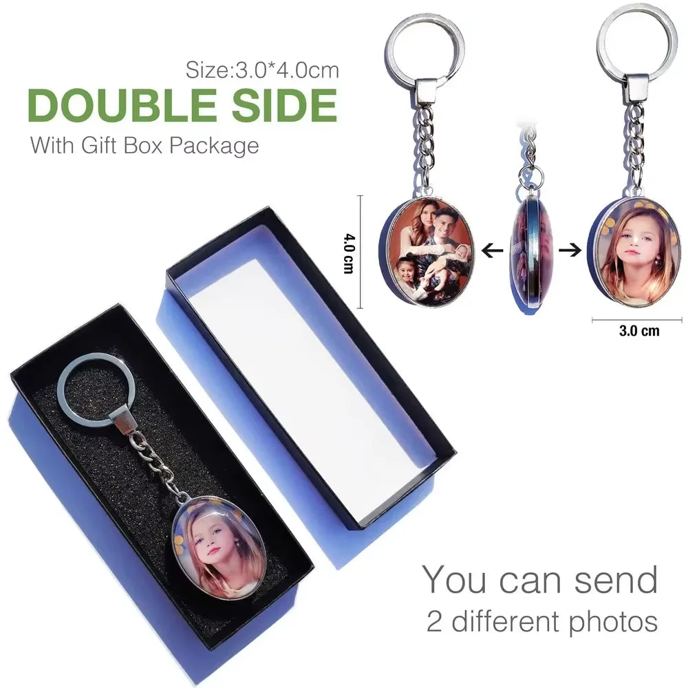 Custom Double-Sided Photo Keychain