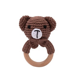 Crochet Bear Rattle Teether Toy