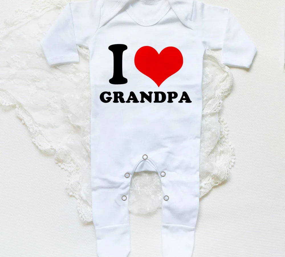 I Love Papa Mama Baby Romper