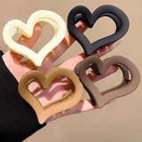 Elegant black frosted heart hair clip for stylish hairdos