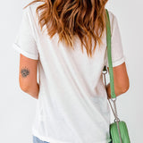 White Sequin Mardi Gras Tee