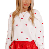 Rose Red Heart Sweater