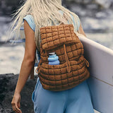 Black Quilted Puffer Backpack