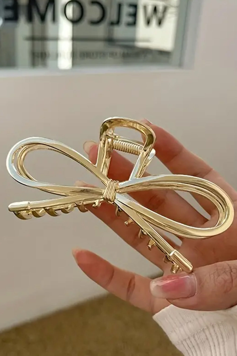 Gold Bowknot Metal Hair Clip