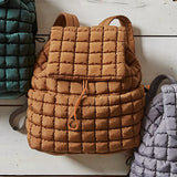 Black Quilted Puffer Backpack