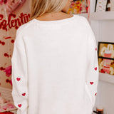 Rose Red Heart Sweater