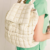 Black Quilted Puffer Backpack