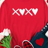 Stylish Valentine's Day sweatshirt with XOXO heart