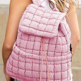 Black Quilted Puffer Backpack