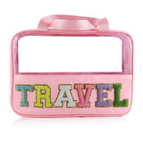 Black TRAVEL Chenille PVC Makeup Bag
