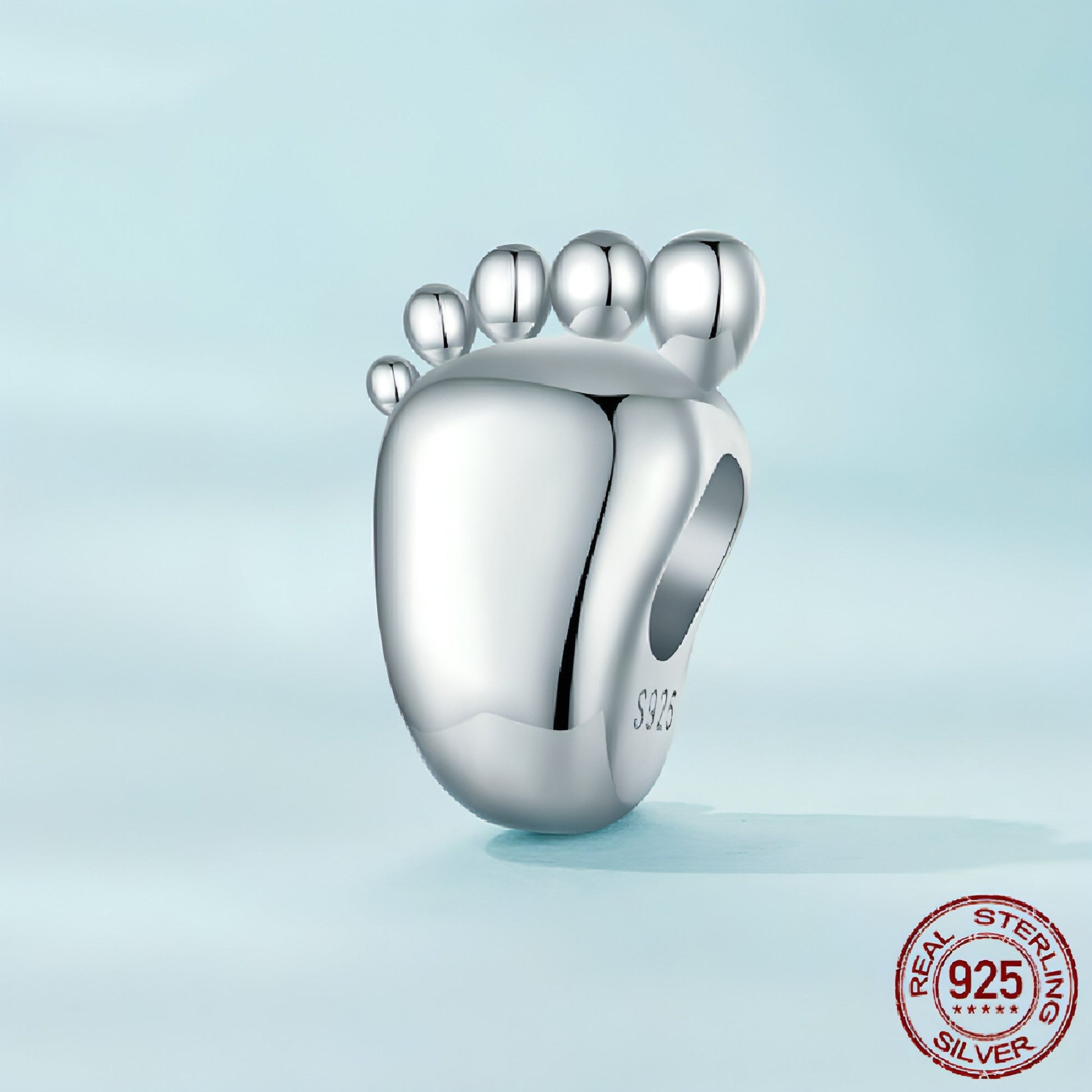 baby footprint charm bead for bracelets keepsake