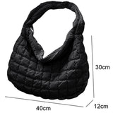 Beige Quilted Large Shoulder Bag