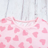 Pink Plus Size Heart Checkered Sweater