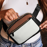 White Color Block Crossbody Bag