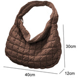 Beige Quilted Large Shoulder Bag