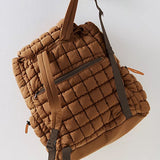 Black Quilted Puffer Backpack