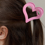 Black Frosted Heart Hair Clip