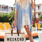 Trendy white letter print tote bag for daily essentials