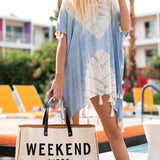 Trendy white letter print tote bag for daily essentials
