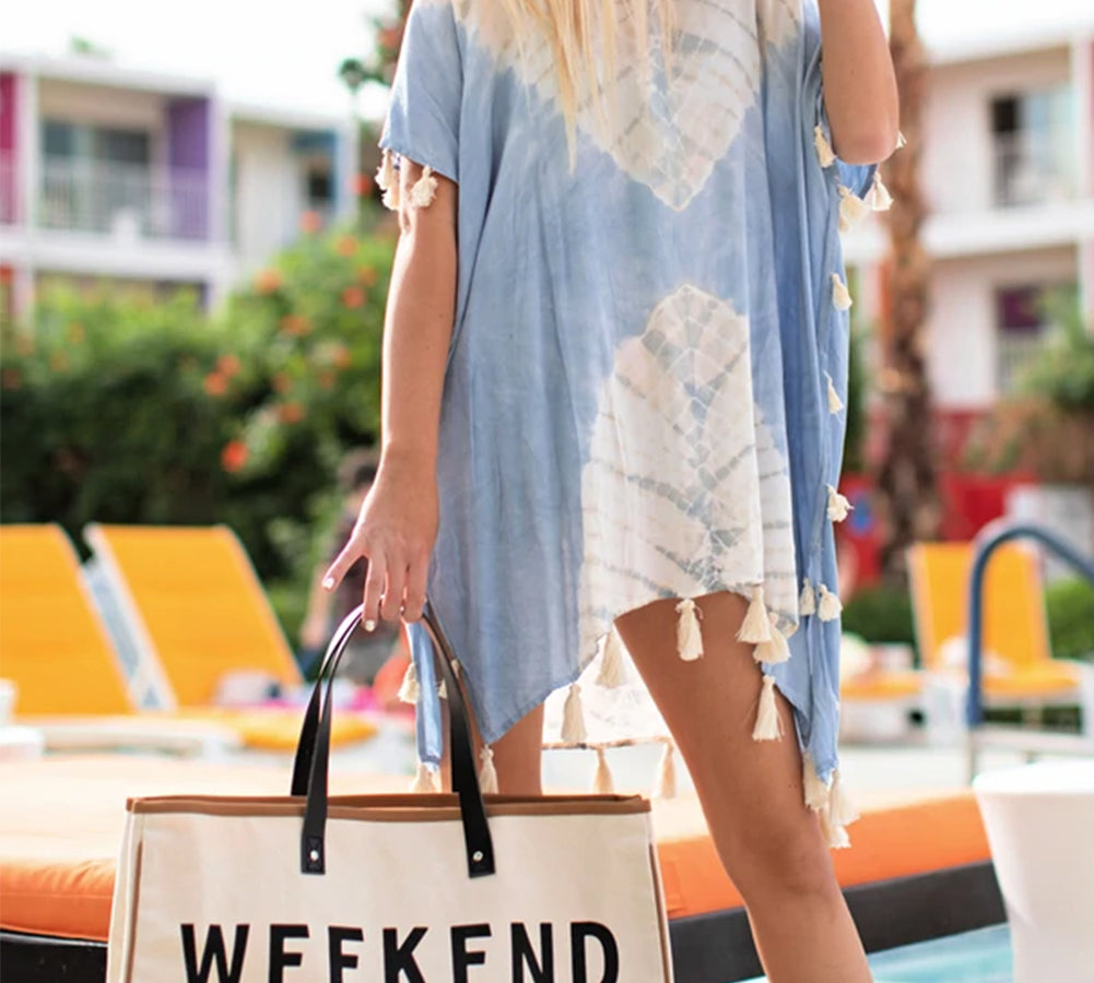 Trendy white letter print tote bag for daily essentials