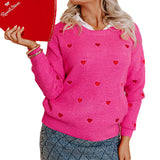 Rose Red Heart Sweater