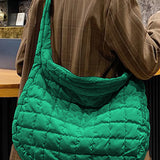 Beige Quilted Large Shoulder Bag