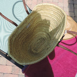 Straw Bag with Hand-Painted Pineapple
