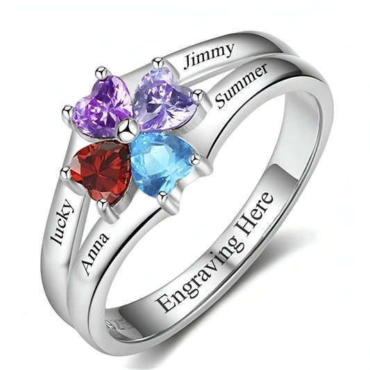 💍 Personalized Birthstone Name Ring