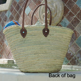Straw Bag with Hand-Painted Pineapple