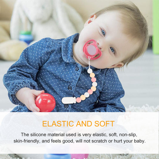 2 Food-grade Silicone Teething Beads Nipple Clip