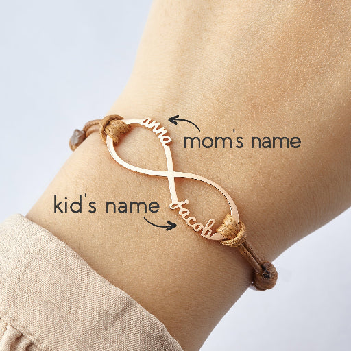infinity bracelet with names engraved