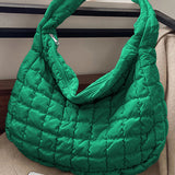 Beige Quilted Large Shoulder Bag