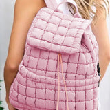 Black Quilted Puffer Backpack