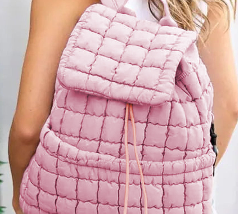 Black Quilted Puffer Backpack