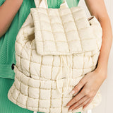 Black Quilted Puffer Backpack