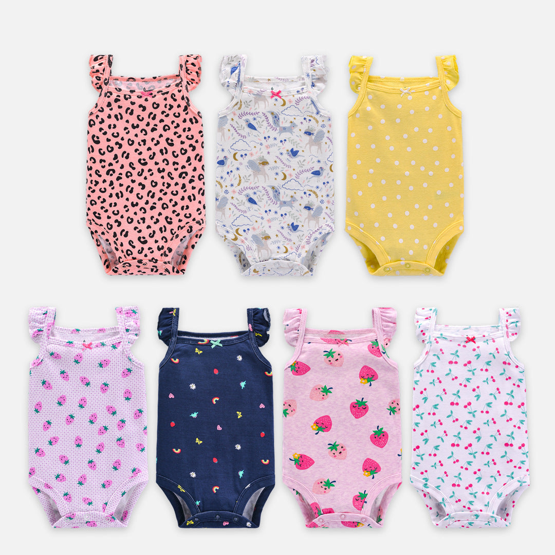 TinyJoy™ – Summer Cotton Romper Set for Baby Girls