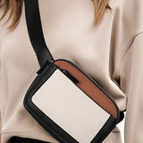 Stylish white color block crossbody bag with chic design